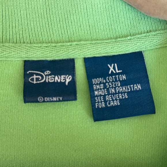 Disney Vintage Minnie Mouse Lime Green Polo Shirt 100% cottton Size Large L - Picture 4 of 4